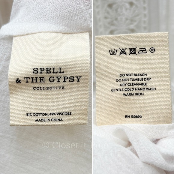 Spell & The Gypsy Collective Hanging Rock Lace Midi Dress Size XS NWT White - Picture 10 of 17